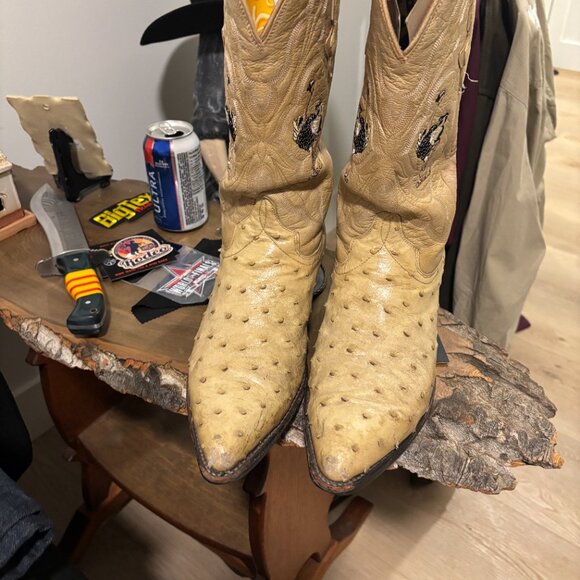 Vintage Genuine Ostrich Full Quill Cowboy Boots - Picture 5 of 6